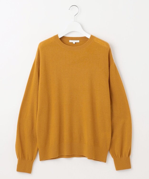 自由区 L 【カタログ掲載】ファインウールカシミヤクルーネック ニット マスタード