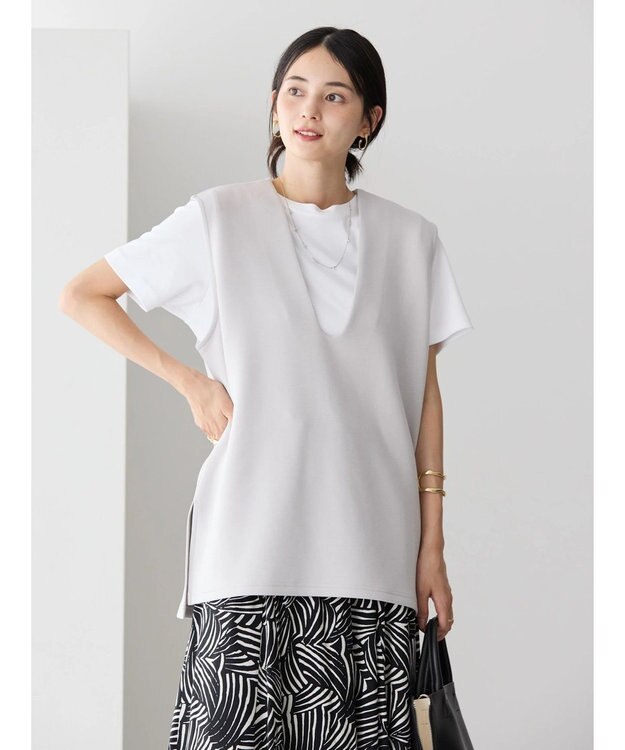 AMERICAN HOLIC Ｕネックポンチベスト Light Gray