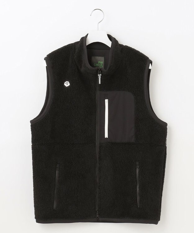 PW CIRCULUS 【MEN】【撥水/防風】ボア ジップアップ ベスト ブラック系