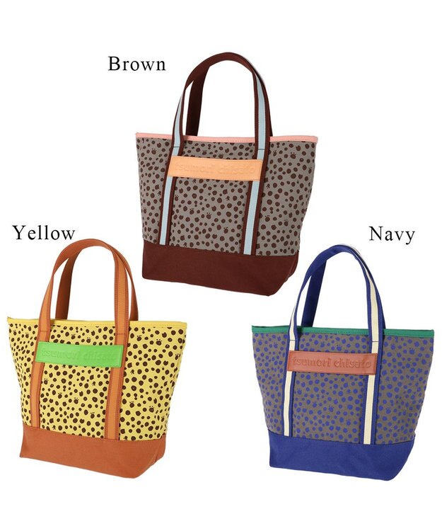 tsumori chisato CARRY コットンポルカドット ハンドバッグ Mサイズ ブラウン