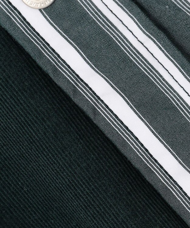 J.PRESS MEN バンドカラーリバーシブル シャツ ダークグリーン系