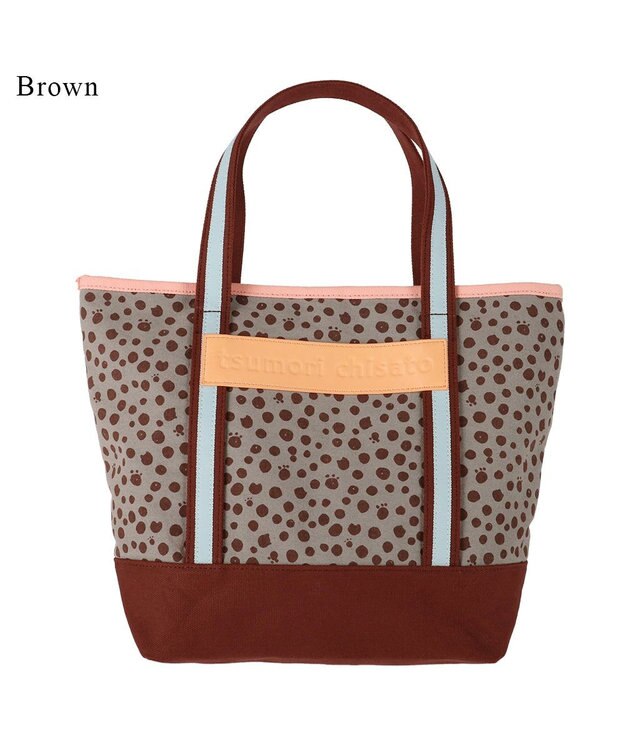 tsumori chisato CARRY コットンポルカドット ハンドバッグ Mサイズ ブラウン