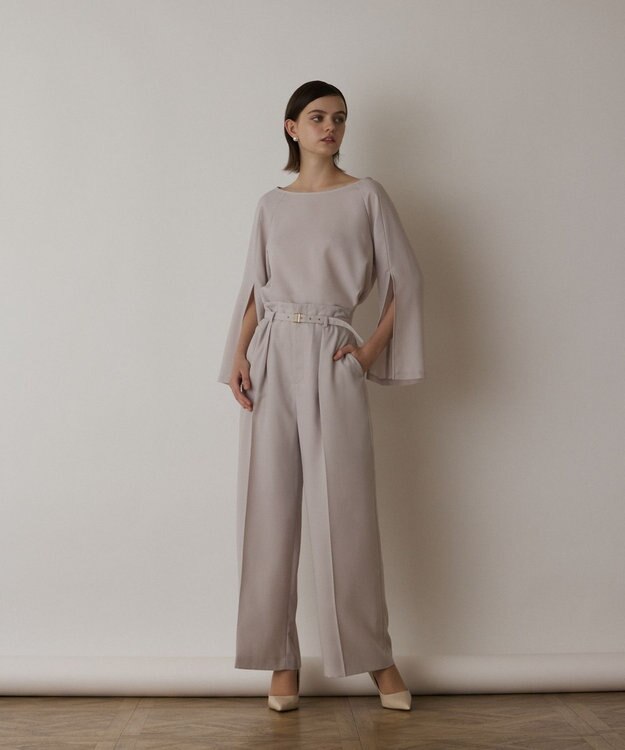 GRACE CONTINENTAL ハイウエストワイドパンツ ベージュ