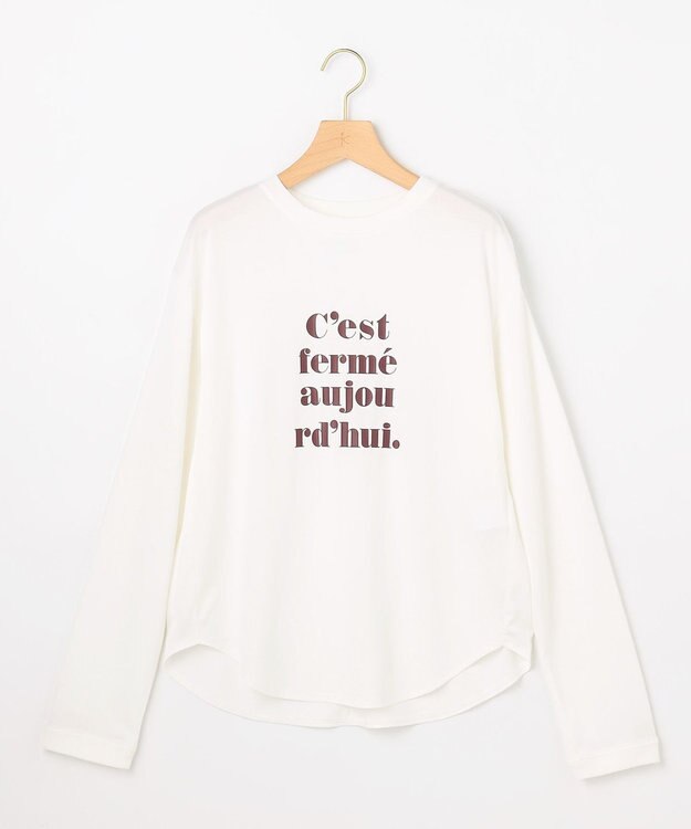 組曲 【加藤ローサさん着用】プリントロング Tシャツ ロゴホワイト系