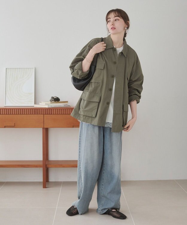 WEGO 【ANGIE VINTAGE】デニムイージーパンツ サックス