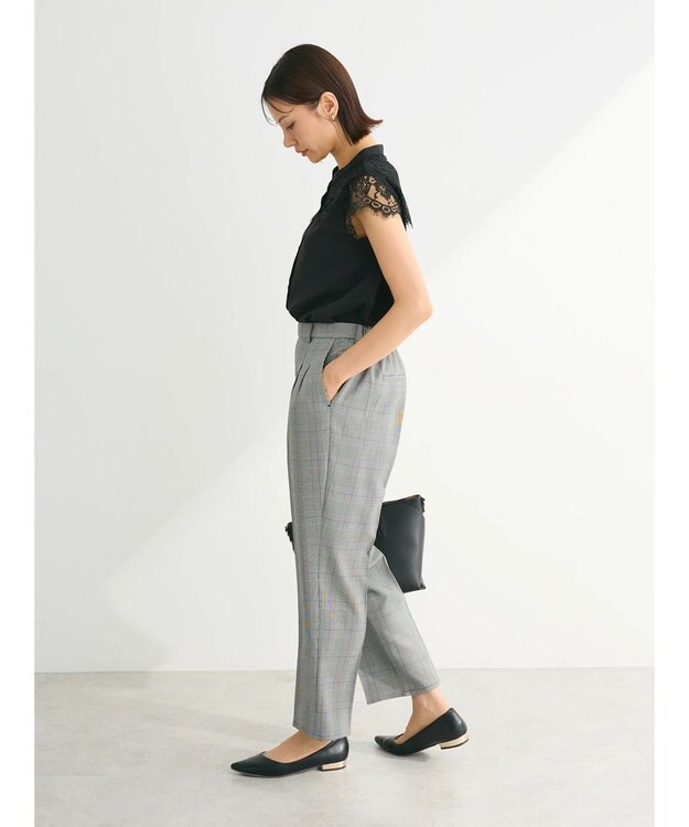 Green Parks きれいシルエットパンツ（テーパード／柄） Check