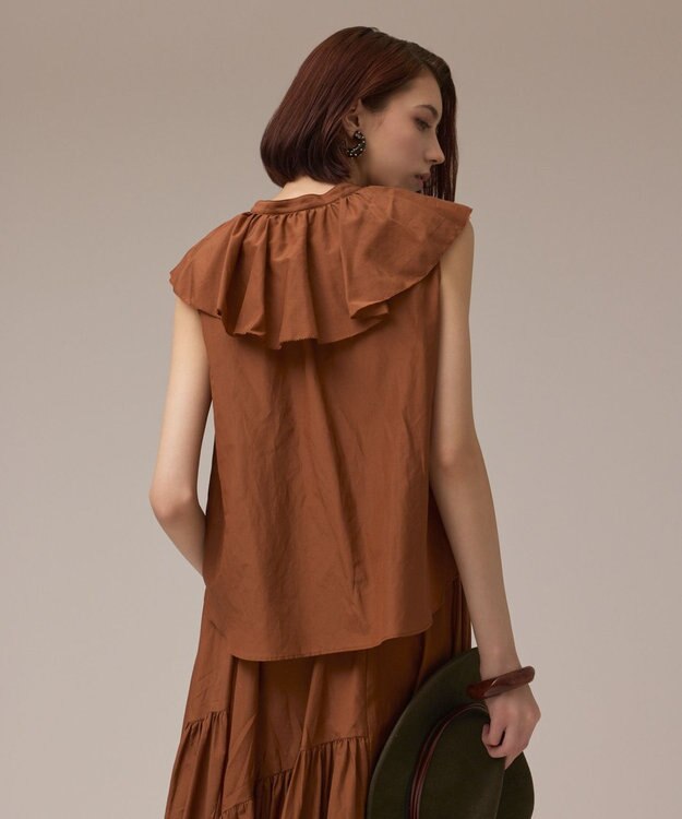 GRACE CONTINENTAL コットンシルクカフタントップ ブラウン