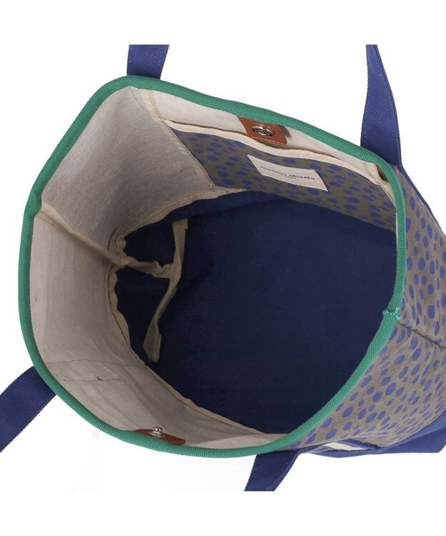 tsumori chisato CARRY コットンポルカドット ハンドバッグ Mサイズ ネイビー