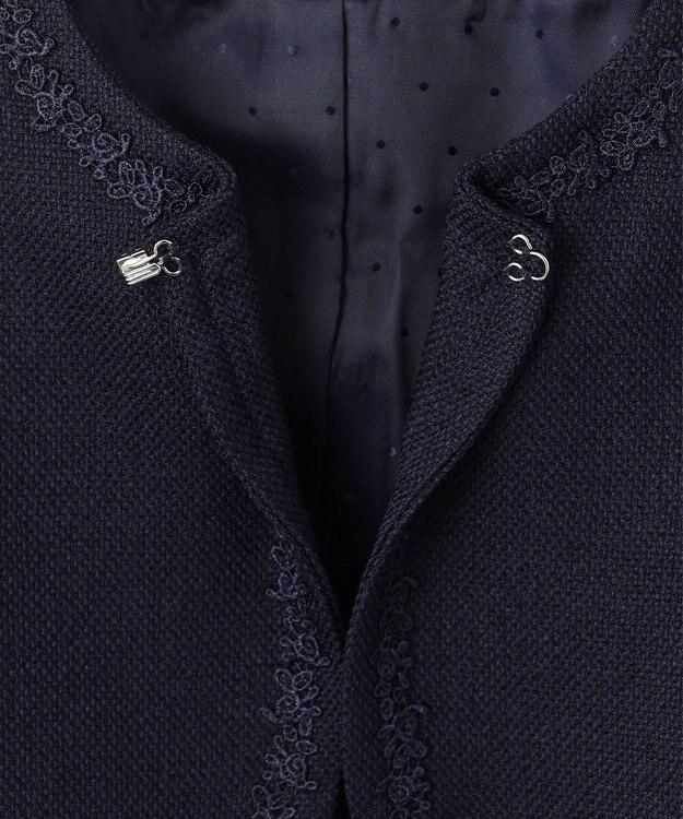 ANY KIDS ノーカラー ボレロ ジャケット ネイビー