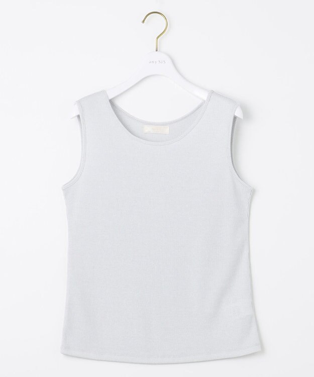 ANY SIS ラメテレコ タンクトップ シルバー