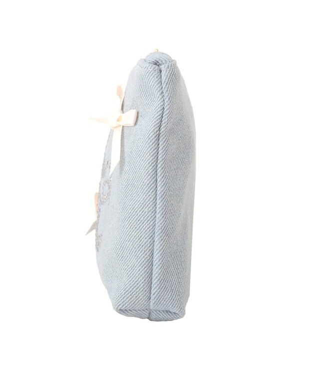 Maison de FLEUR ラインストーンデニムポーチ Light Blue