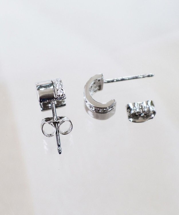 Tiaclasse 【金属アレルギー対応】ラインフープピアス シルバー