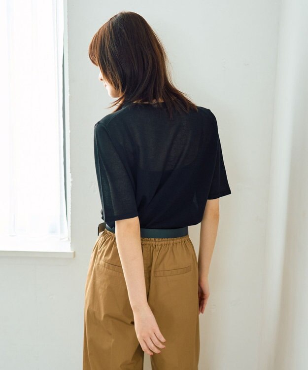 YECCA VECCA 半袖シアーカーディガン Black
