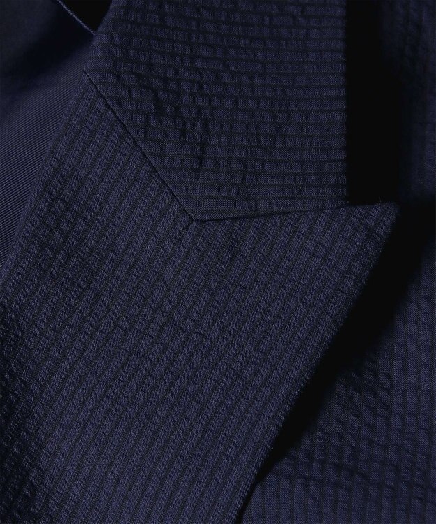 Paul Smith ストライプ シアサッカー ダブルブレスト ジャケット ネイビー