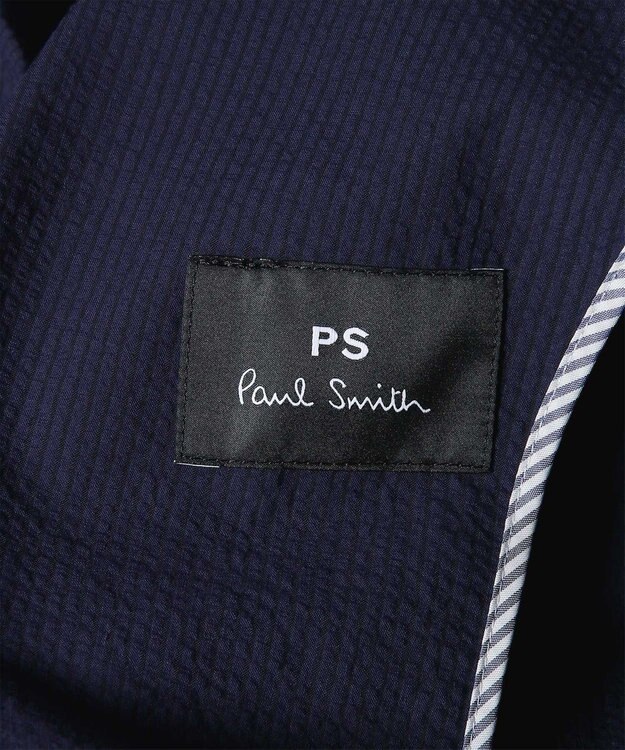 Paul Smith ストライプ シアサッカー ダブルブレスト ジャケット ネイビー