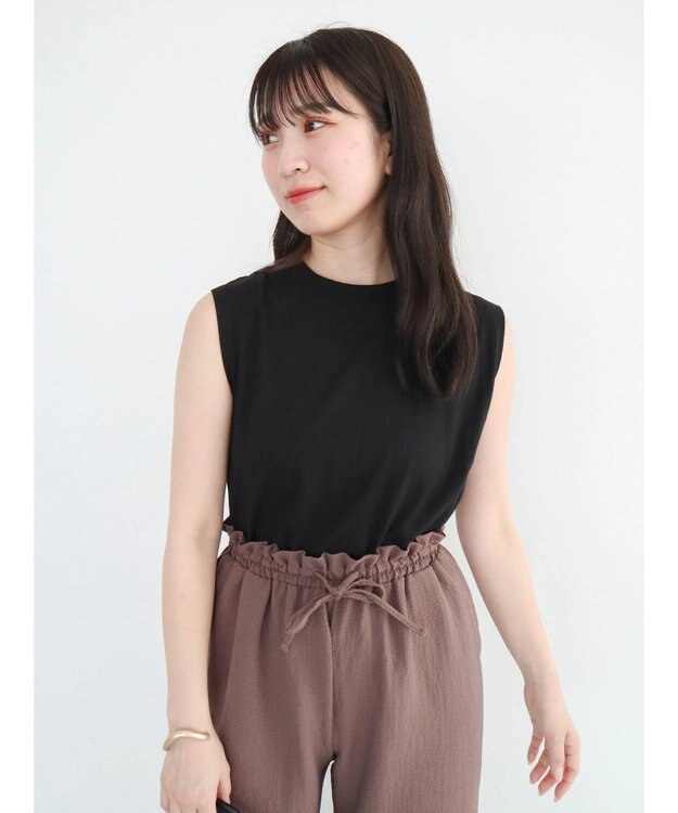 Green Parks ・Ｄｏｕｂｌｅ　Ｆｌａｇｓ　ピグメント加工ノースリＴＥＥ Black