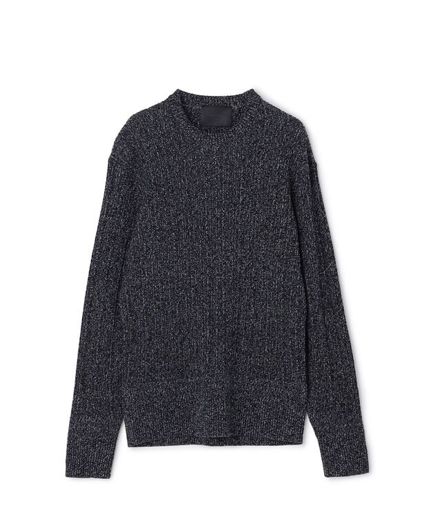JOSEPH HOMME 【HIGH GRADE LINE】バルキーコットンノットリブ　クルーネックニット ブラック系