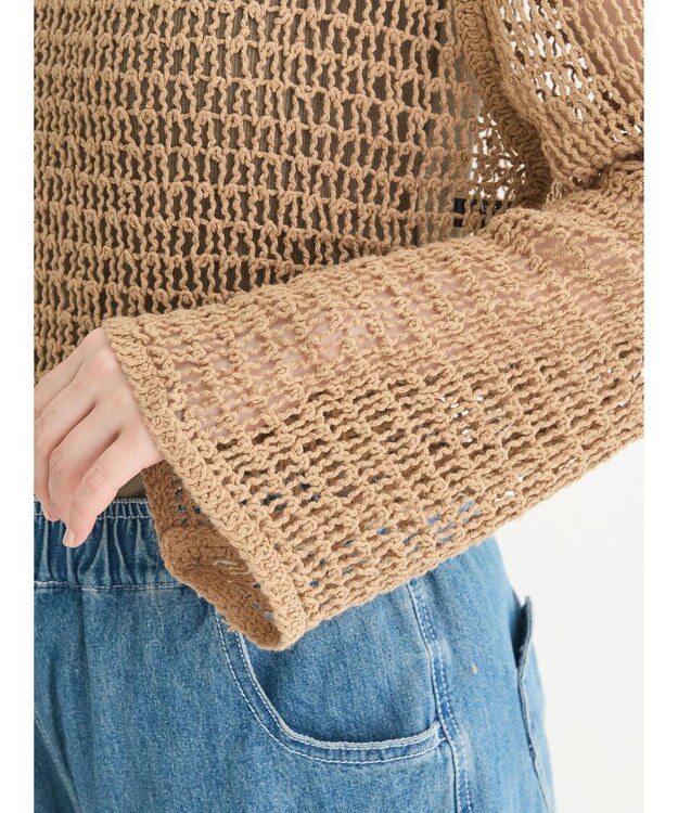 Green Parks ・ＳＵＧＡＲ　ＳＰＯＯＮ　クロシェロングスリーブ Mocha