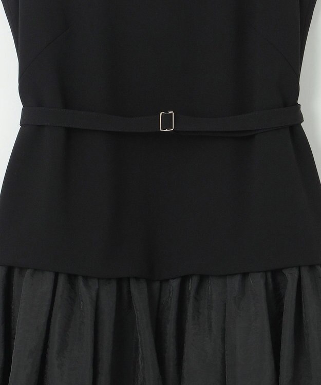 23区 【APPLAUDIR】クリアジョーゼットコンビ ドレス ブラック系