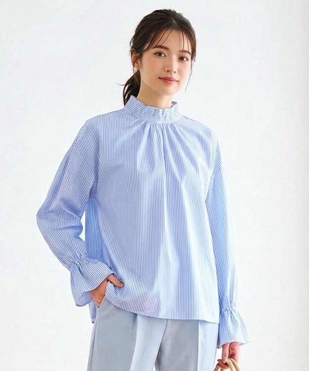 Feroux 【2WAY】キャンディースリーブ ブラウス スカイブルー系