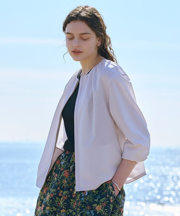 J.PRESS LADIES BREEZE COOL トロ ノーカラー ブルゾン