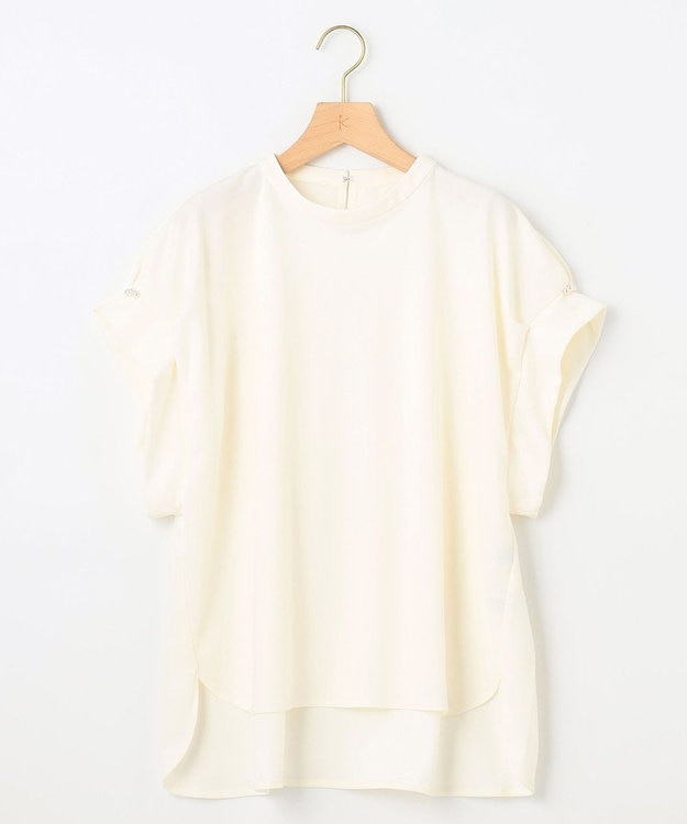 組曲 L 【WEB限定】ライトジョーゼット袖タック ブラウス アイボリー系