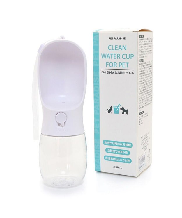 PET PARADISE 犬 猫  モバイルドリンカー 280ｍＬ お散歩  給水器 ホワイト