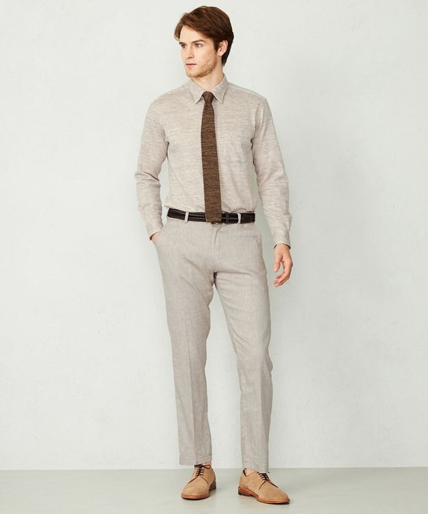 JOSEPH ABBOUD 【キングサイズ】リヨセルリネンシャンブレー パンツ ベージュ系