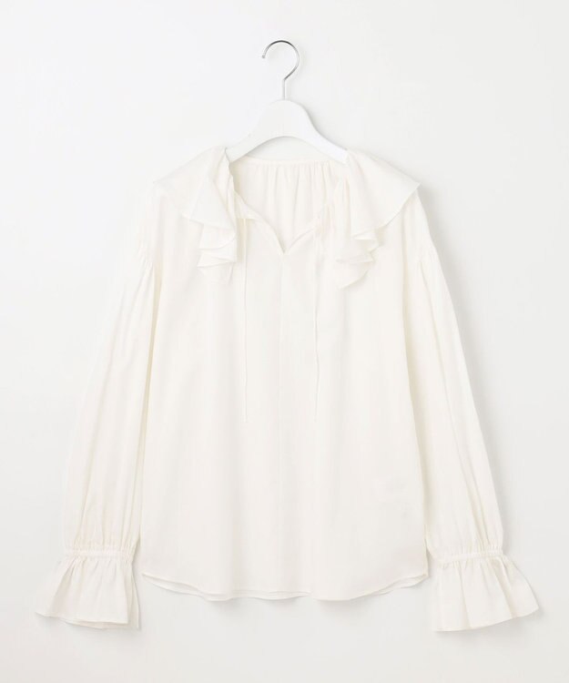 23区 【SLOW/一部店舗限定】テンセルコットンジョーゼット フリル ブラウス ホワイト系