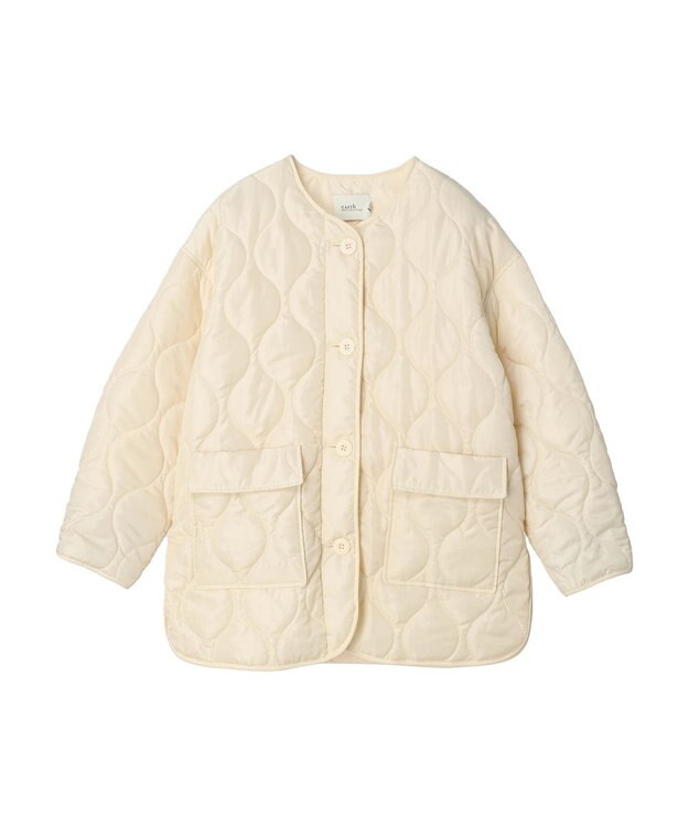 earth music&ecology キルティングハーフブルゾン Ivory