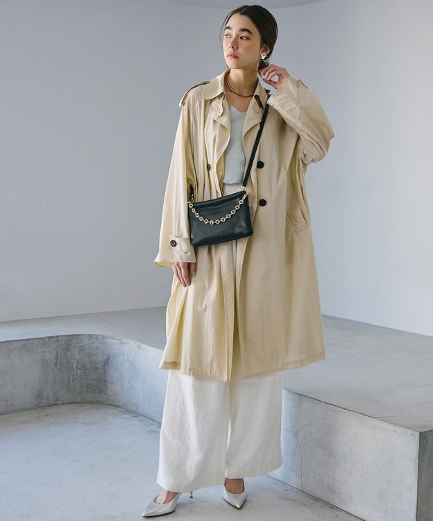 TOPKAPI 【TREASURE TOPKAPI】スムース レザー チェーン付き スワローマチ ミニ ショルダー バッグ ブラック