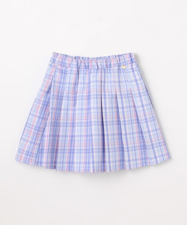 ANY KIDS チェックプリーツスカパン サックスブルー