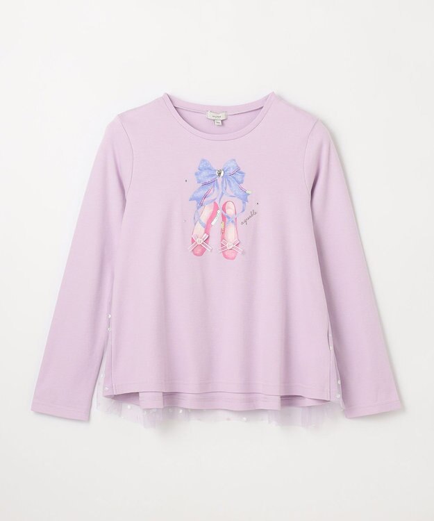 ANY KIDS トゥシューズバックシャン長袖Tシャツ ラベンダー