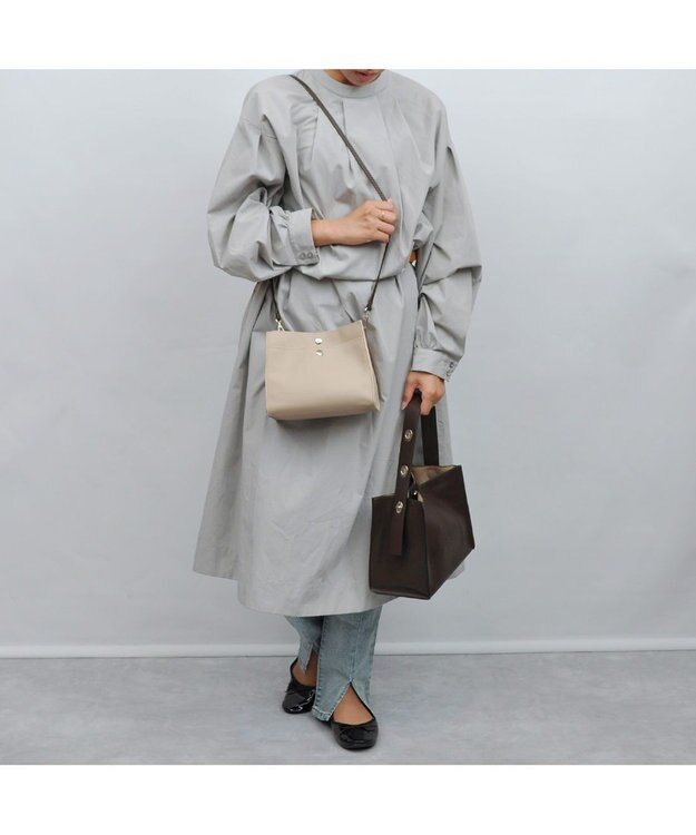 UNBILLION 【テレビ ドラマ着用アイテム】カシュカシュ cachecache / ヒネリハンドルインバッグセットトート チョコベージュ