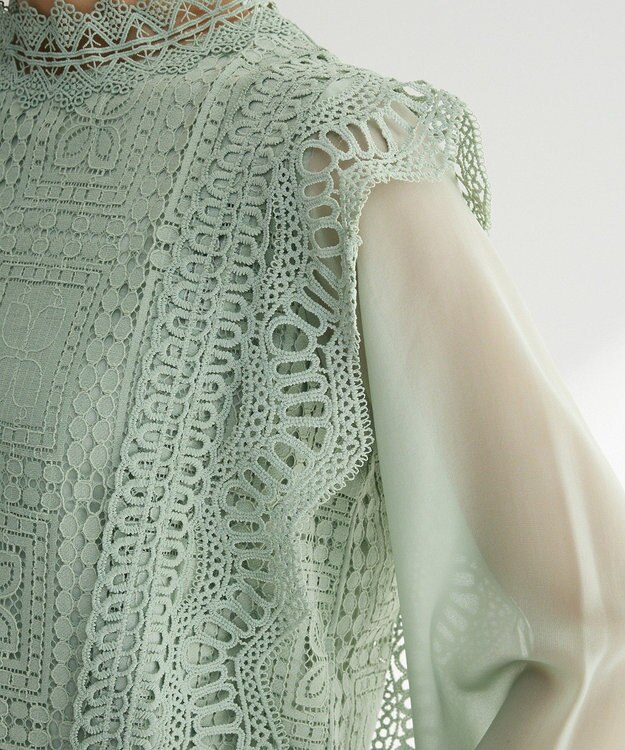 Green Parks ・Ｐｅｔｉｔ　Ｆｌｅｕｒ　イロイロレースブラウス Green