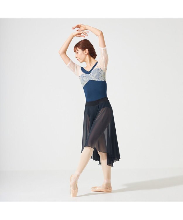 Chacott ハーフスリーブレオタード ネイビー