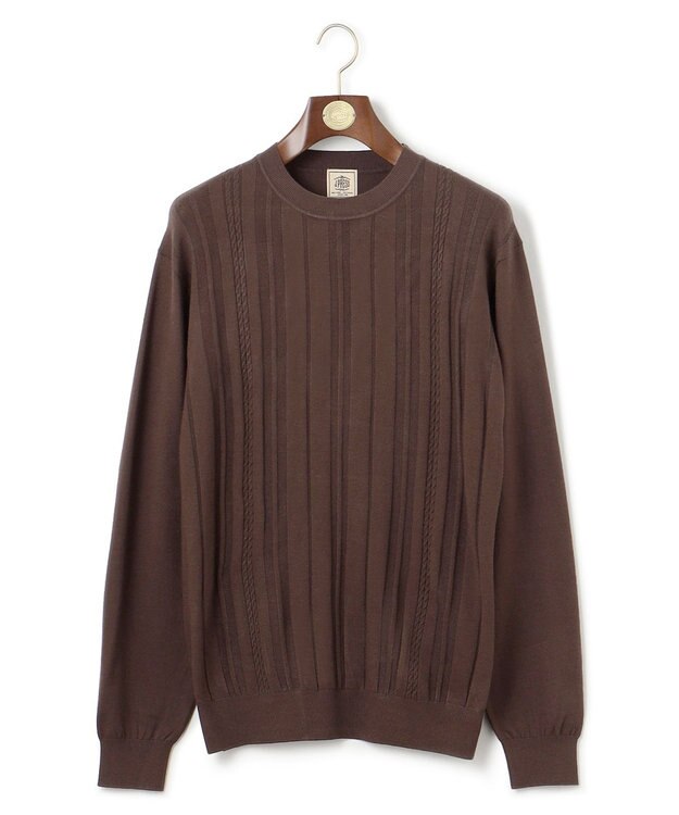 J.PRESS MEN 【FLEX YARN】ケーブルニット ブラウン系