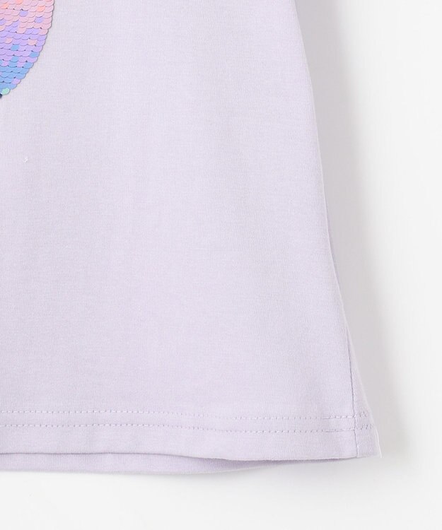 ANY KIDS 接触冷感スパンコールTシャツ ラベンダー×マーメイド