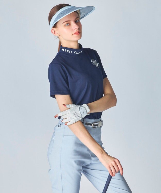 FILA GOLF／marie claire 【Marie claire sports】半袖モックネックシャツ ネイビー