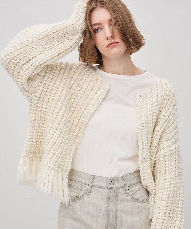 uncrave ハンドニット カーディガン オフ