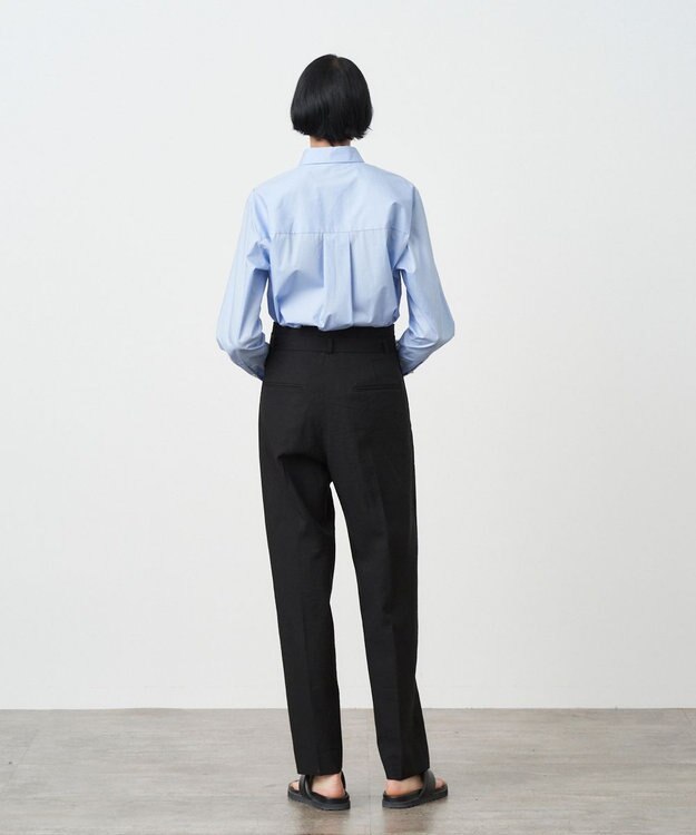 ATON KYOTO TSURIZOME LINEN | タックテーパードパンツ BLACK