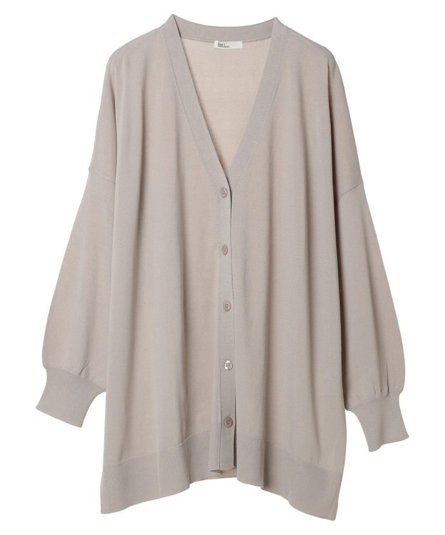 CRAFT STANDARD BOUTIQUE UVカット/接触冷感/マシンウォッシャブル/Vネックビッグニットカーディガン Gray Beige