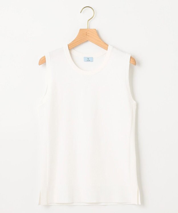 組曲 【洗える・アンサンブル対応】MINAノースリーブ ニット アイボリー系