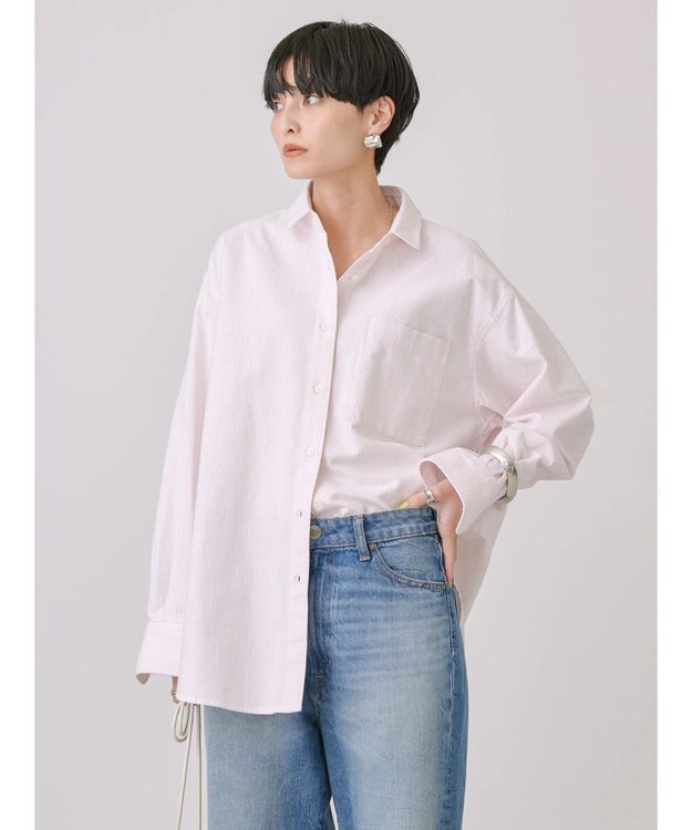 AMERICAN HOLIC Ｄａｉｌｙ！　ＵＶカットオックスシャツ Stripe Pink