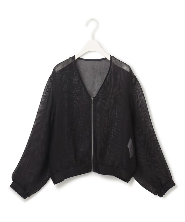 ICB L 【洗える】Ta/Peメッシュ ブルゾン ブラック系