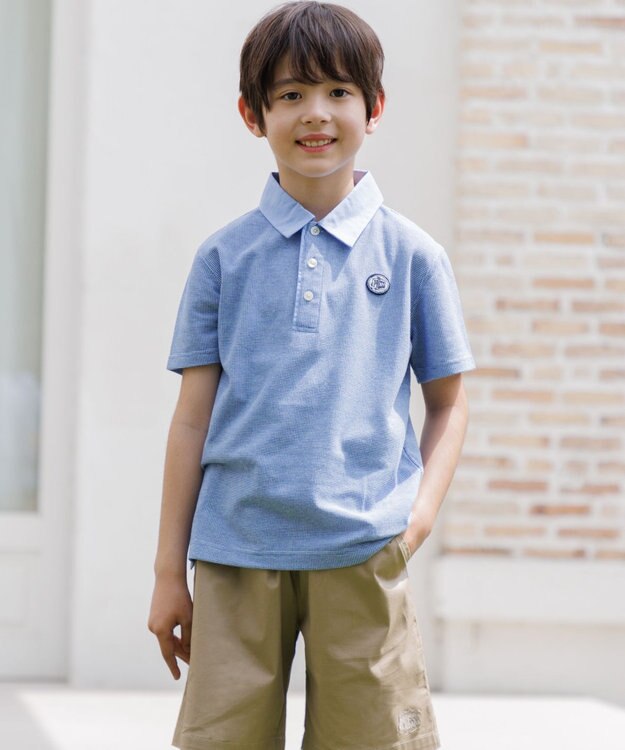 J.PRESS KIDS 【140-170cm】カノコ ライク 半袖ポロシャツ ブルー系