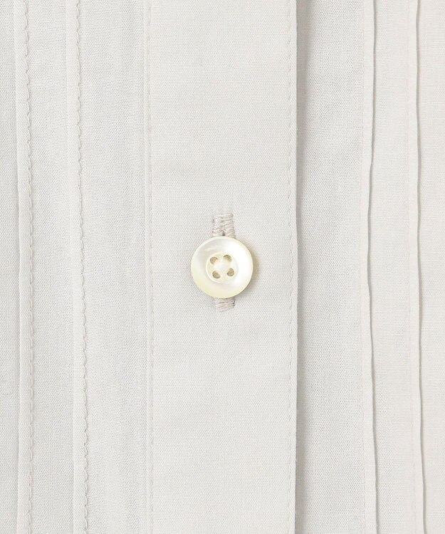 J.PRESS LADIES 【洗える】セルロースライト刺繍 ピンタック ブラウス ライトグレー系