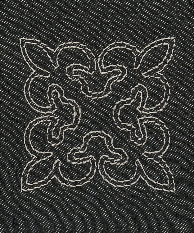 russet 【刺繍モノグラム】デニム2WAYミニボストンバッグ(CE-1773) Black