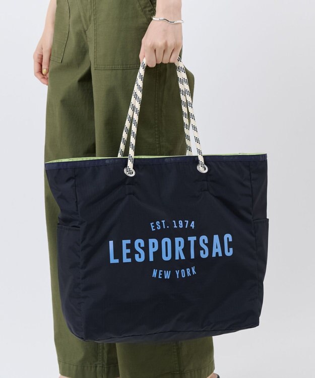 LeSportsac LARGE 2 WAY TOTE/2ウェイディープシーブルー/ライム 2ウェイディープシーブルー/ライム