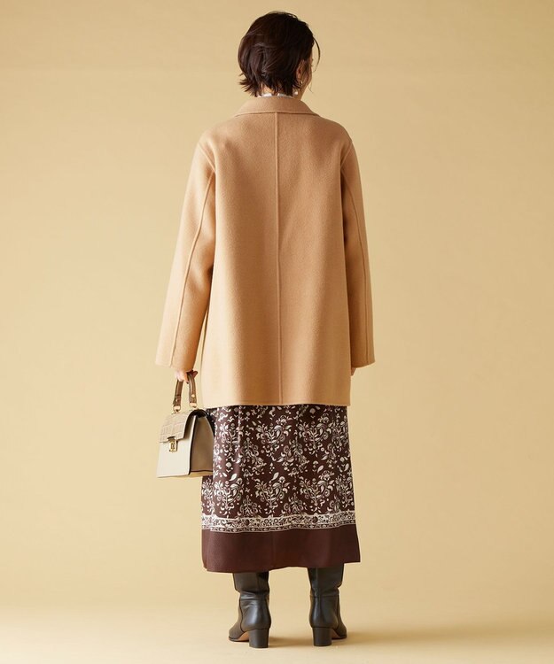 自由区 ウールリバーショート コート グレージュ